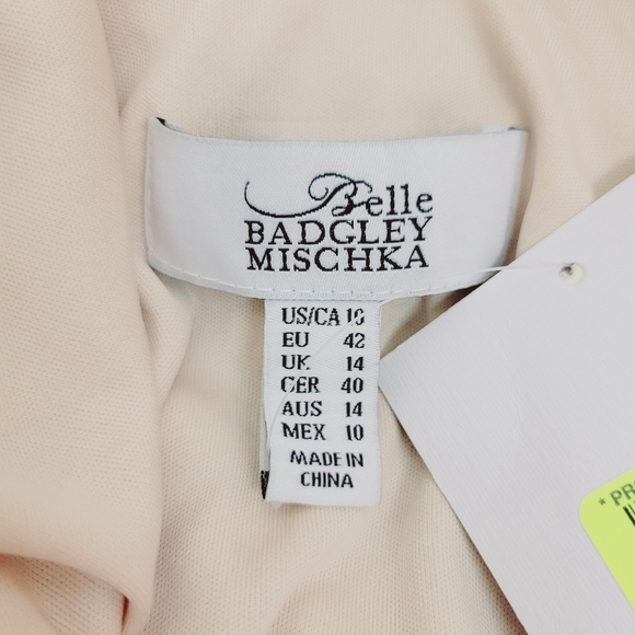 Belle Badgley Mischka Manhattan Dress Size 10 Blush Pink Sequins Cowl Back NWT - Picture 10 of 11